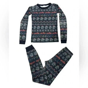 Hanna Andersson "HOLIDAY DINOSAUR" Pajama Long John Set Christmas Size 14